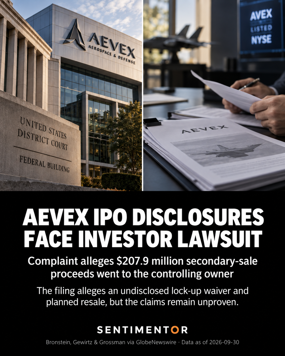 Editorial graphic for Class-action complaint alleges AEVEX IPO disclosures were misleading