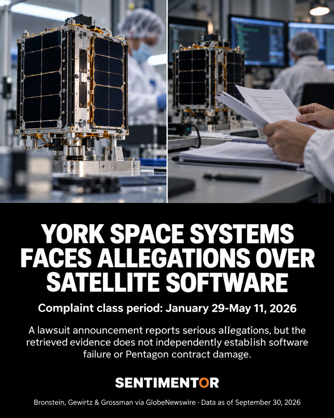 Editorial graphic for York Space Systems faces complaint over satellite mission software disclosures