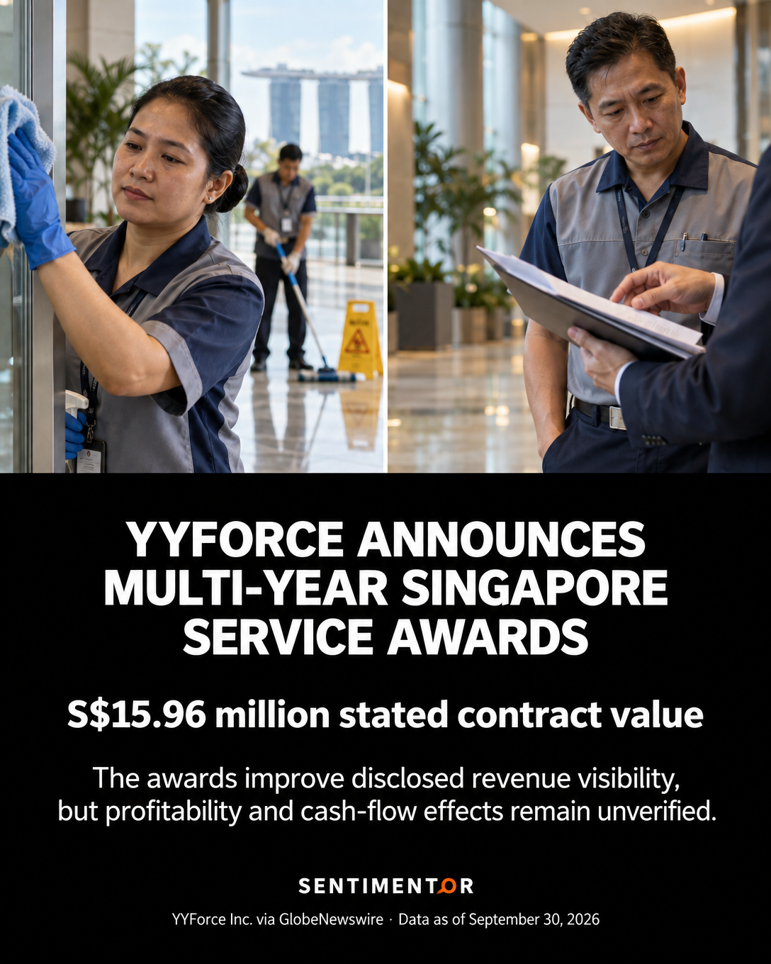 Editorial graphic for YYForce wins S$15.96 million in multi-year Singapore facility-services contracts