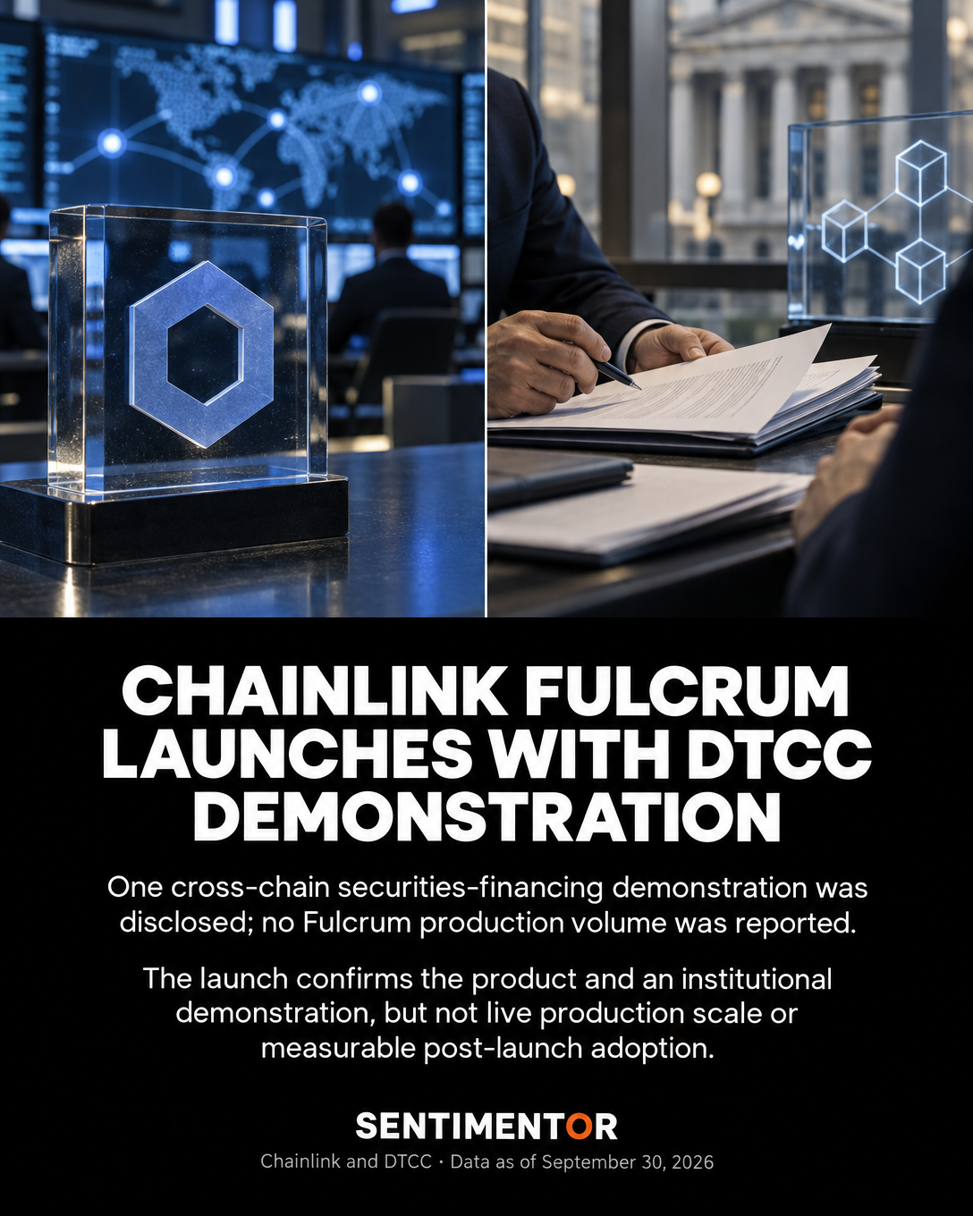 Editorial graphic for Chainlink introduces Fulcrum for institutional onchain financing and collateral mobilization