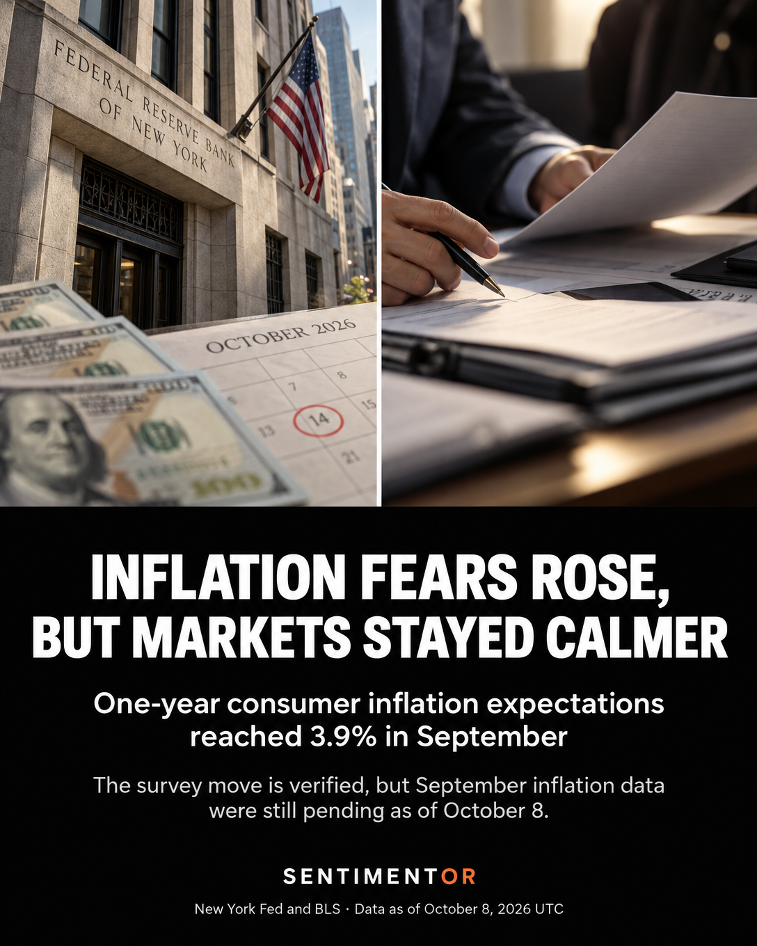 Editorial graphic for Analysis: New York Fed confirms one-year inflation expectations rose to 3.9%
