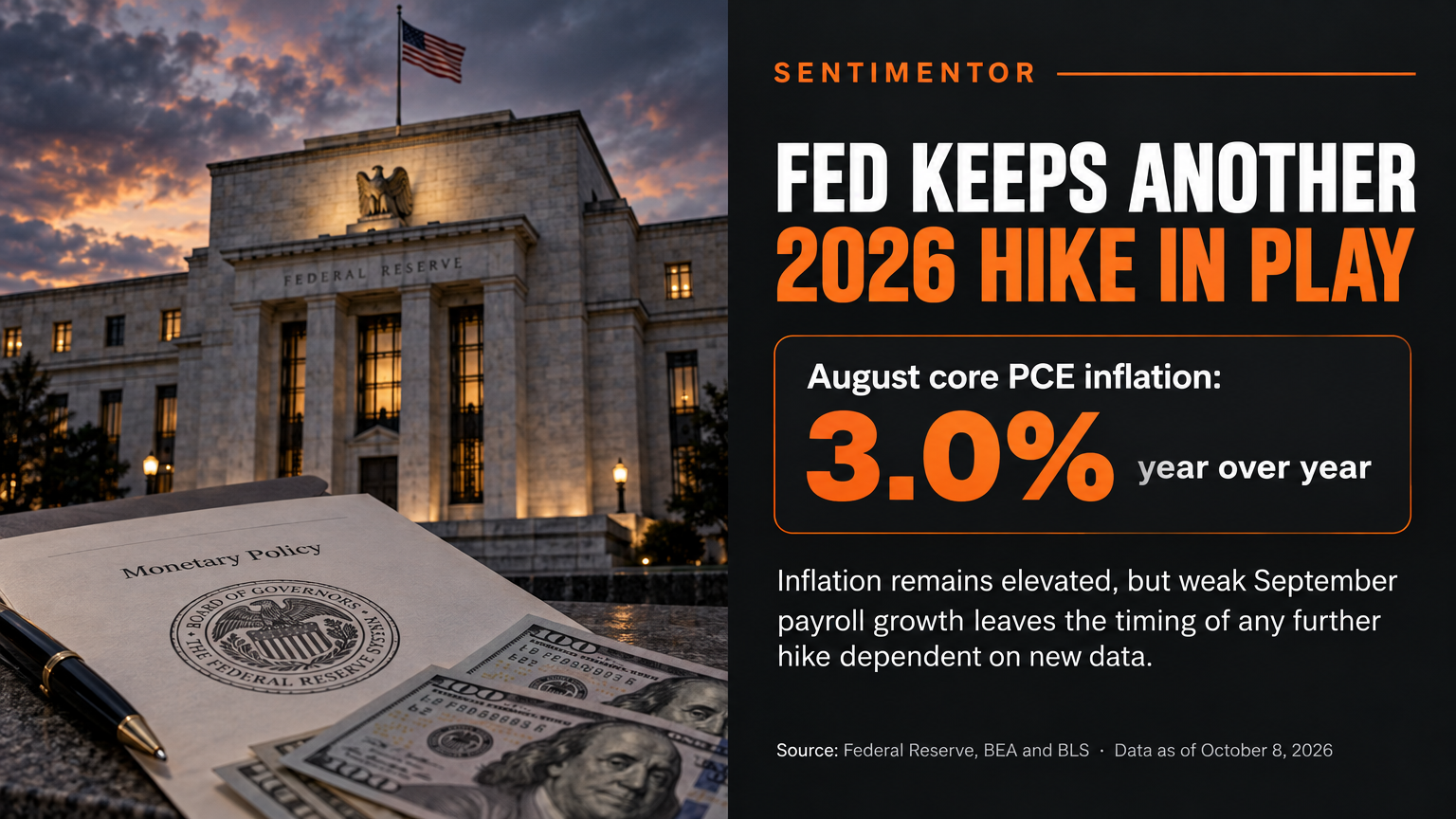 X news graphic for FOMC minutes show most officials favored another 2026 rate increase, but timing remains data-dependent