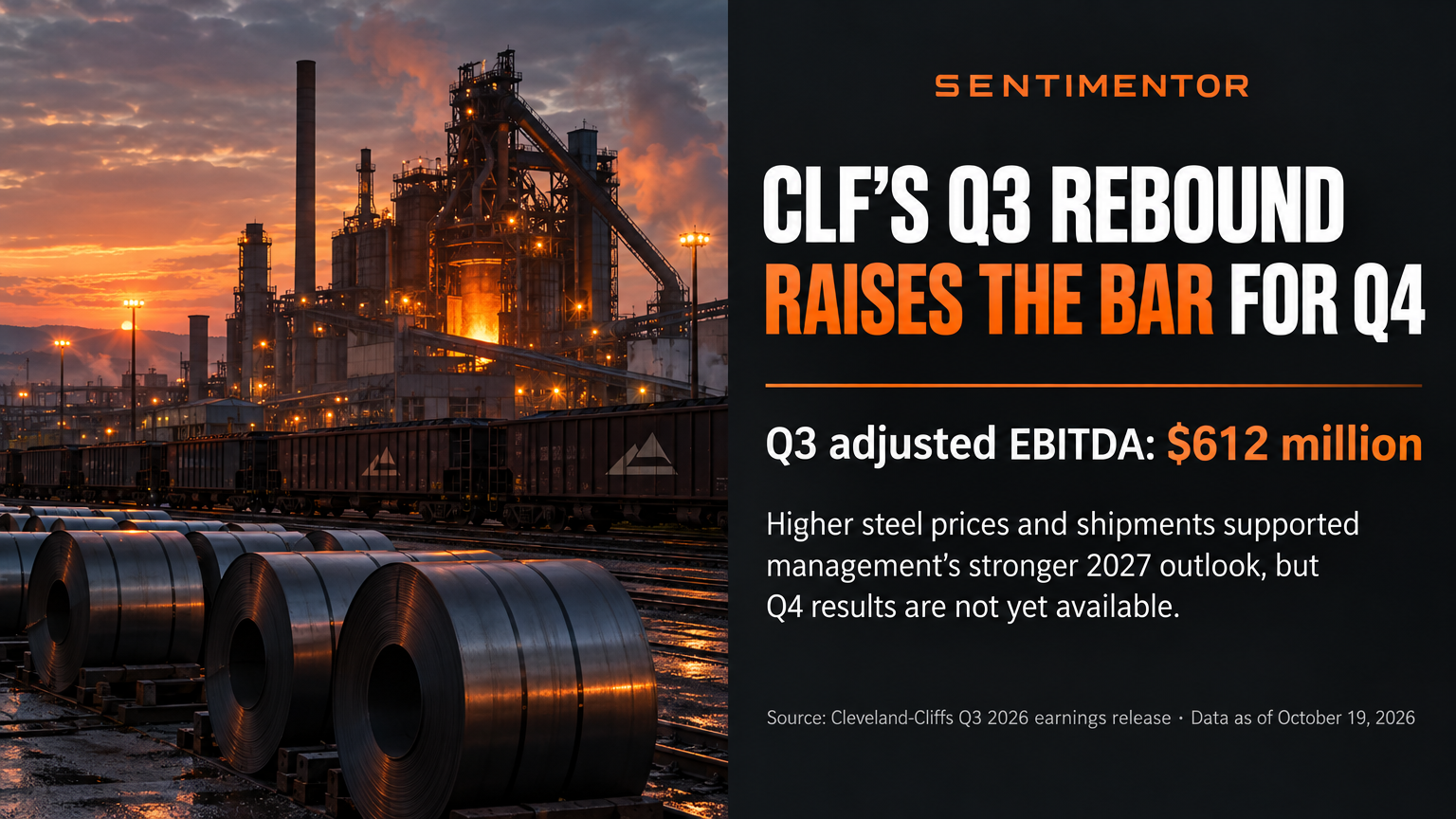 News card: Cleveland-Cliffs reports a strong third quarter and forecasts 2027 adjusted EBITDA above $4 billion
